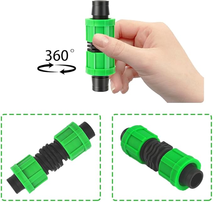 12 Pcs Drip Irrigation Coupling, 5/8 Inch Drip Tape Irrigation Tubing Coupling,Universal Connector Drip Tubing Fittings,Drip Irrigation Fittings,Compatible with Most 16-17 mm Drip Tape AG Tubing Drip