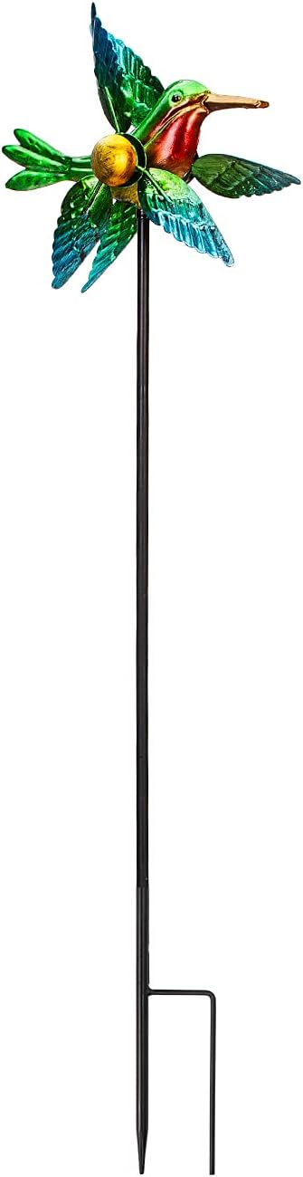 Wind Spinner Yard Spinners Hummingbird Small Wind Sculpture Metal Windmill 2 Pack for Outdoor Yard Patio Lawn & Garden