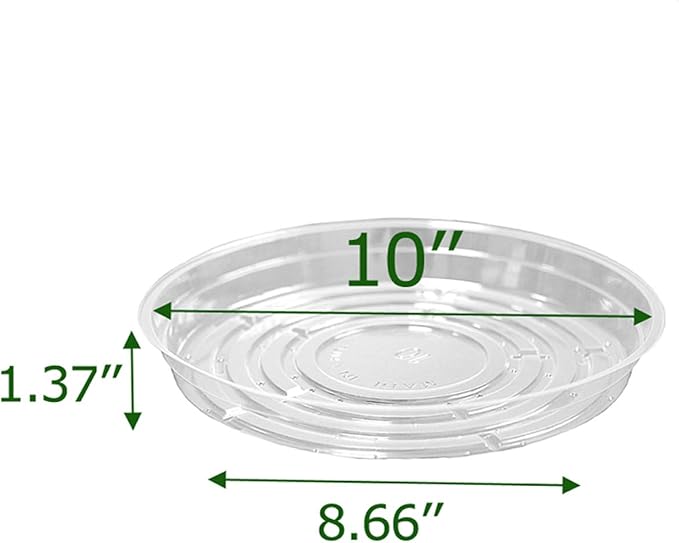 TRUEDAYS 10 Inch 5 Pack Clear Plant Saucers Flower Pot Tray Excellent for Indoor & Outdoor Plants