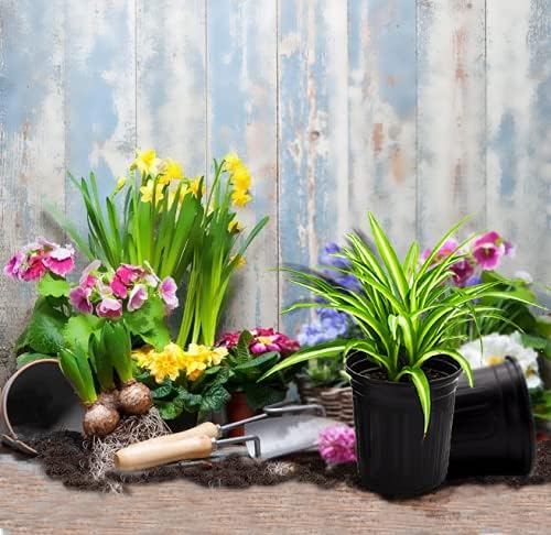 100-Pack 1 Gallon Flexible Flower Plant Nursery Pots, Plastic Plant Pots with Drainage Holes,Garden Flower Pots for Succulents, Seedlings, Cuttings, Transplanting