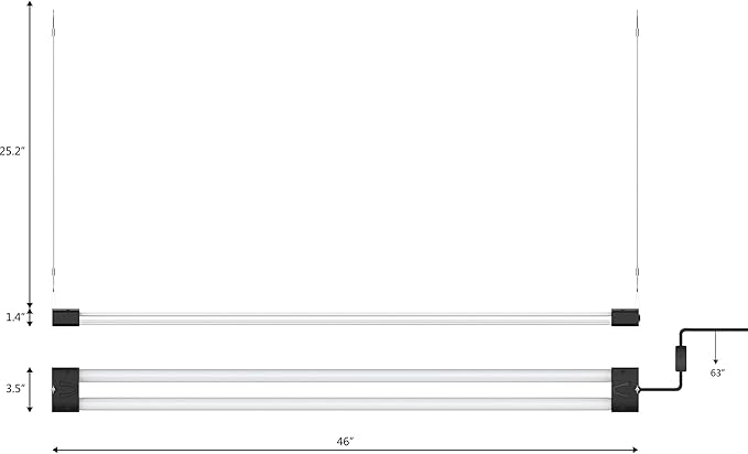 BoostGro LED Grow Light Full Spectrum 5000K Daylight + 660nm Red Linkable Indoor Plant Lighting Fixture Tubes (4 FT, Black)