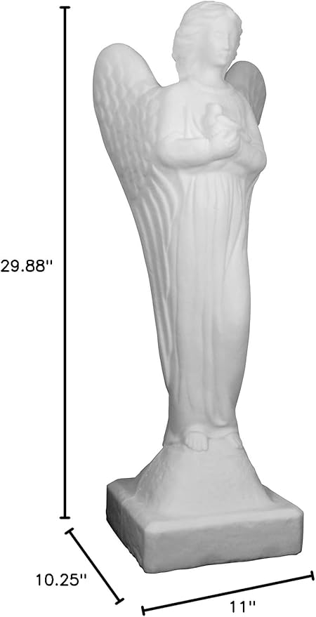 Emsco Group 2260-1W Morning Angel Garden Statue, White