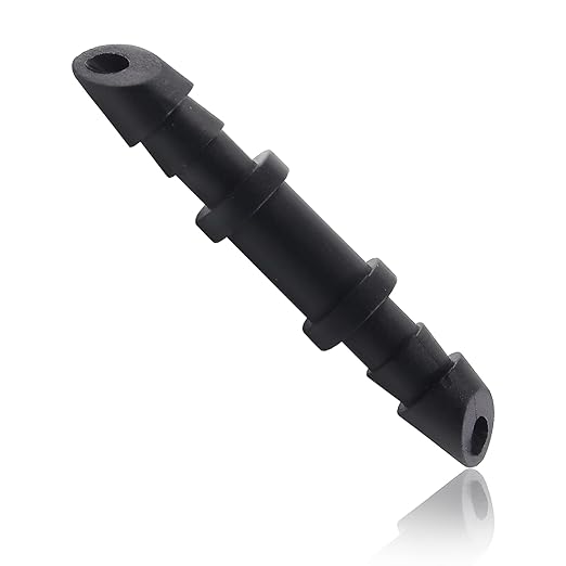 60Pcs 1/4 Inch Drip Irrigation Coupling Fittings Straight Coupling Barbed Connector for 4/7mm Tube Drip Irrigation Watering System