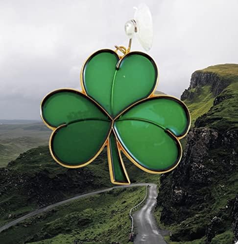 Shamrock Suncatcher Gift Set Irish Blessing Prayer Card and Irish Sun Catcher