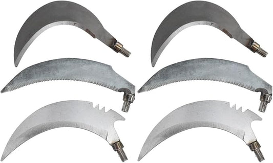 DOITOOL Gardening Sickle 6pcs Carbon Harvest Weeder Weeders Handle Heads Sickles Hand Replacement Steel Tools Chopping Fishing Parts Manual Gardening Without Accessories Weeding Supplies