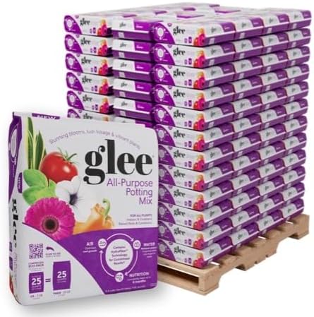 Glee Potting Soil, 1 cu ft (25 qt) Compressed Outdoor Indoor Plant Garden Soil with Nutrients, Expands from 0.4 cu ft