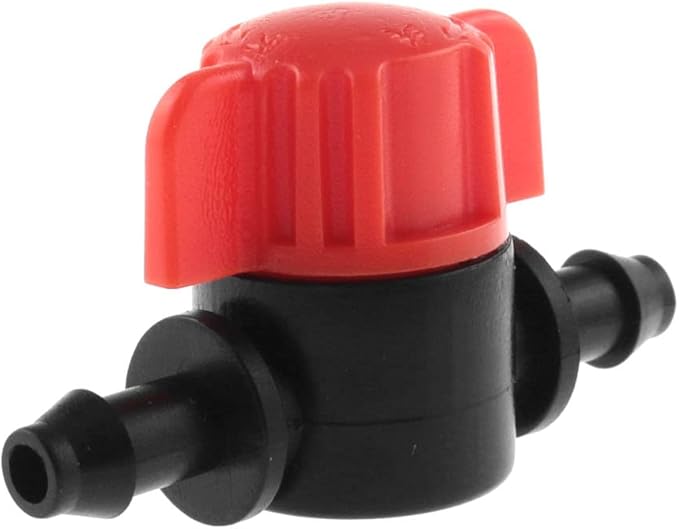 1/4 Inch Barb Shut-Off Valve DGZZI 12PCS Black Plastic Universal Drip Irrigation Tubing Coupling Valves for 1/4" Tubing, Drip Irrigation Switch