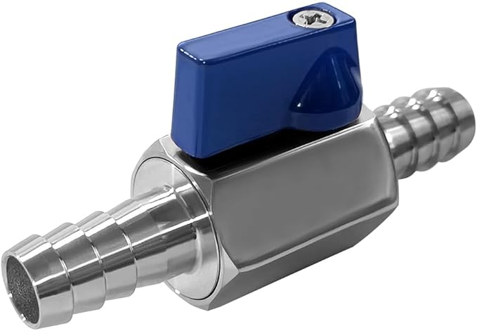 Beduan 5/8" Hose ID Barb Ball Valve 304 Stainless Steel Mini Shut Off Valve for Water Gas Fuel Drip Irrigation and Aquariums(Pack of 2)