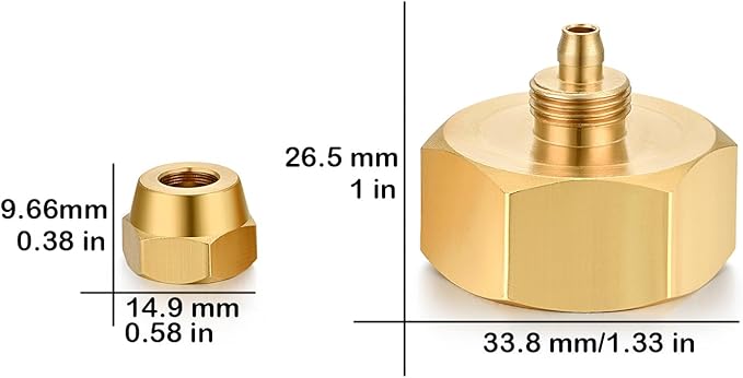 Garden Hose Drip irrigation Adapter,Brass 3/4"GHT Female Thread to 1/4 Water Hose drip irrigation fittings hose adapter (3 Set)