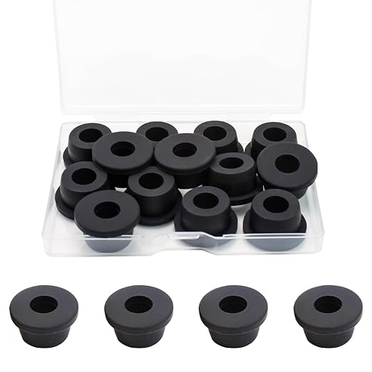 3/4 Inch Drill Hole, 3/8 Inch ID Silicone Rubber Grommets for Wiring, Automotive Firewall Hole Plug, Top Hat Grommets for 3/8 Inch OD Vinyl Tubing in Hydroponic Irrigation Systems, 13 Pack