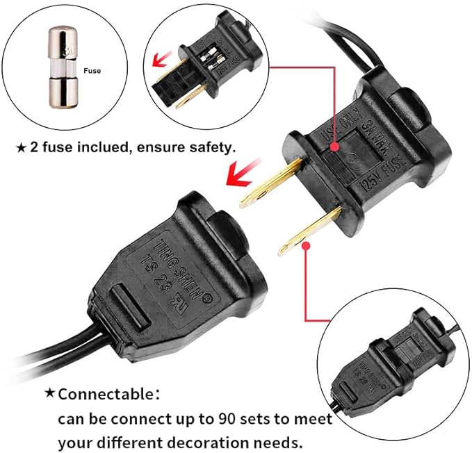 Orange LED Halloween Lights - 35 Count Orange Christmas String Lights for Small Tree, Crafts, Holiday, Indoor/Outdoor Halloween Decorations, 11 Feet Black Wire, UL Certified, Connectable