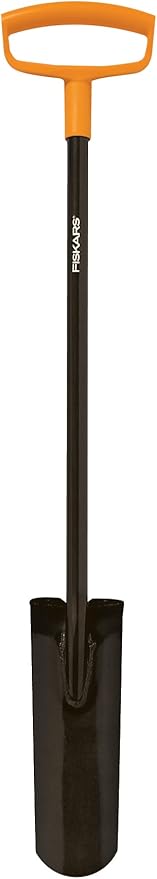 Fiskars 46" Steel Garden Spade Shovel with Ergonomic D-Handle, Garden Tool for Transplanting and Digging