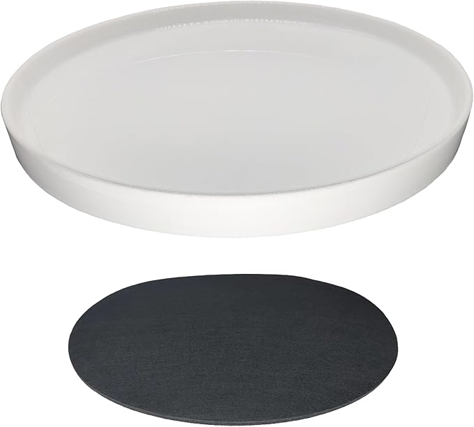 Ceramic Plant Saucer Pot Tray 10 Inch, Planter Saucers 4 5 6 7 8 9 10 11 12 13 Inch for Indoors Outdoor, Durable Sturdy Flower Drainage drip Water Tray for Glazed Pots Base (10.7 Inch-White)