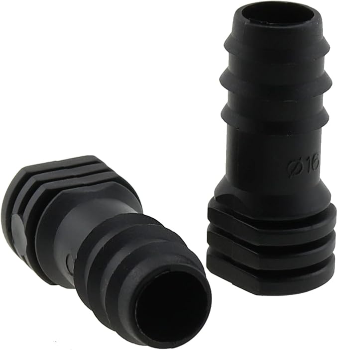 E-outstanding 12Pcs Irrigation Fittings End Plugs POM Plastic End Plugs for 1/2inch Drip Tubing Compatible Drip Sprinkler Systems, Black 16mm