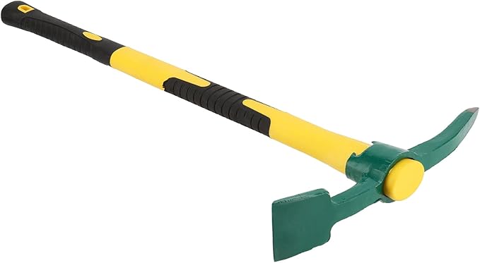 24 Inch Pick Mattock Hoe, Forged Weeding Mattock Pick Axe with Fiberglass Handle, Heavy Duty Garden Mattock Tool Adze Hoe for Gardening, Camping, Prospecting