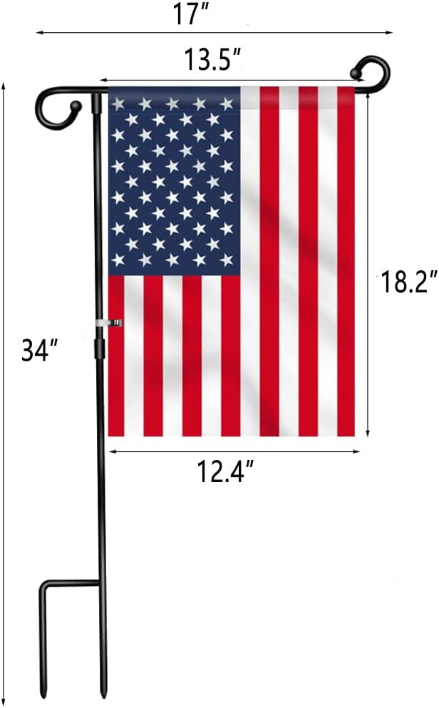Garden Flag Stand Holder 10 Pack Garden Flag holder for 12 x 18 Inches Flags with Anti-Wind Clip for Outdoor Garden Yard Lawn