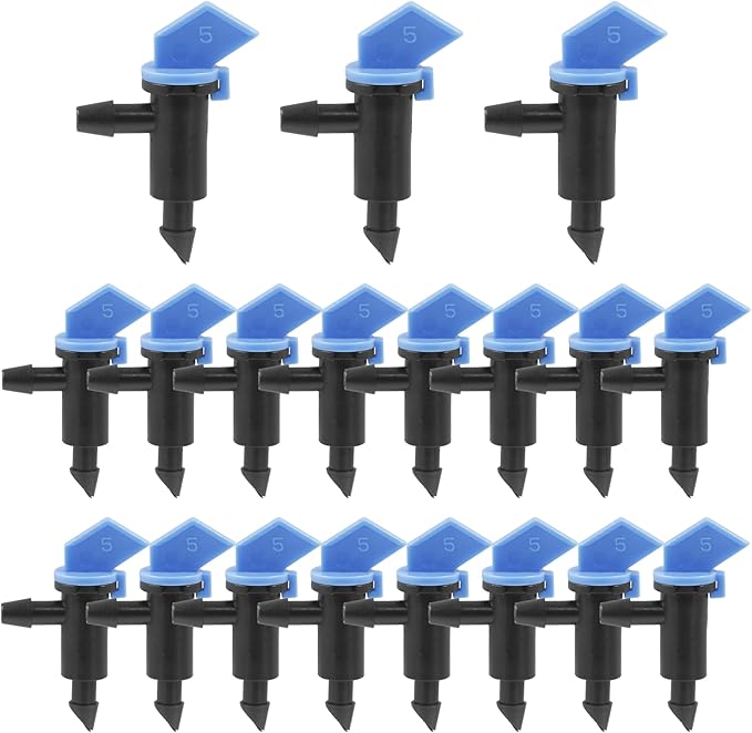 60 Pack 2GPH Drip Emitter Drip Emitters 8L/H Flag Irrigation Dripper for 4mm/7mm Hose for Garden Lawn, Blue