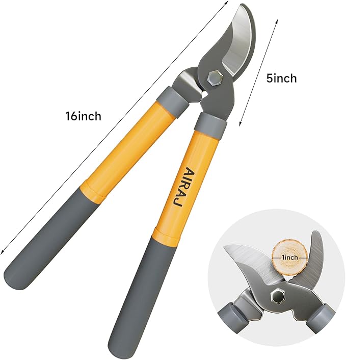 AIRAJ 16” Small Bypass Loppers for Tree Trimming | Branch Cutter with 1.5” Cutting Capacity | Chops Branches Ease | Loppers for Gardening | Tree Pruner | Branch Trimmer | Pruning Shears