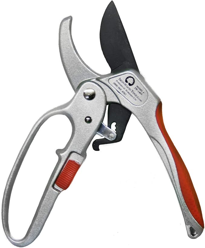 Ratchet Pruning Shears, Cuts up to 1", for Weak Hands, Gardening Gift, H107