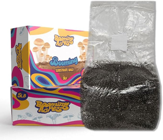 Booming Substrate | 5lb Coir Vermiculite Gypsum CVG Sterilized Substrate Blend | Ready to Use Mushroom Substrate Perferct for Manure and Dung Loving Mushrooms (5lb)