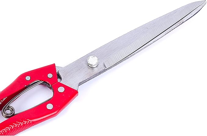 Grass Shear Sheep Shear Alpaca Shear - Coated Wear-Resistant Handle, Manganese Steel Double Blade, Strong Spring Suitable For Cattle And Sheep and Horse Hair Hand-Cut (Red 12.6 inches)