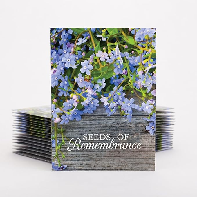Bentley Memorial Blue Flax Seeds of Remembrance, Non-GMO, Non-Coated Packets, Funeral Keepsake, Linum Lewisii, 25 Pack
