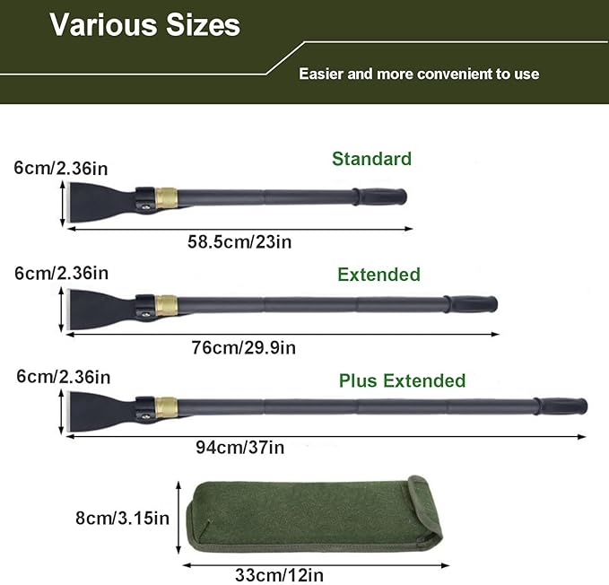 Folding Pickaxe Hoe for Digging, Multi-Function Detachable, Garden Hoe Long Handle with Two Extension rods, Great for Loosing Soil, Camping Shovel for Outdoors