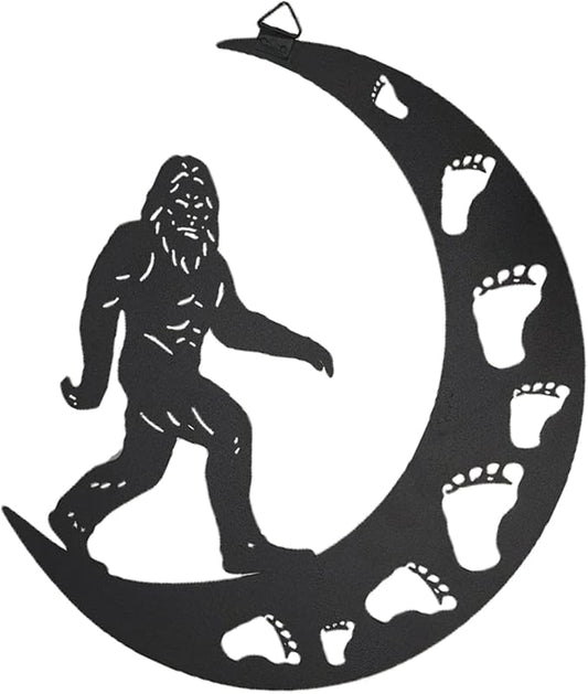 VZVXCC Bigfoot Metal Wall Art Outdoor Decor-12 Big Foot Statues Sasquatch Silhouette Wall Art Hanging Decorations,Bigfoot Sasquatch Gifts for for Indoor Outdoor Yard Art, Patio, Lawn