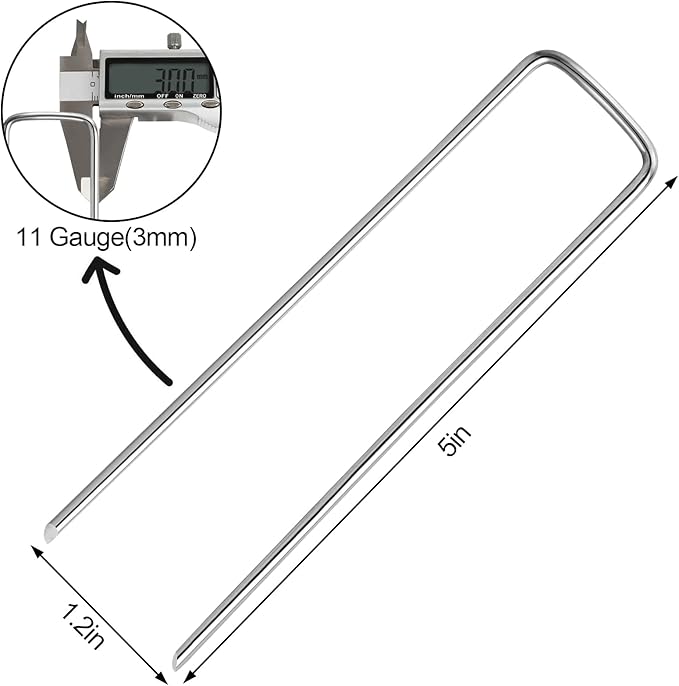 50 Pack Garden Stakes, U-Shaped Tent Stakes, Galvanized Landscape Staples, Ground Stakes, for Landscaping Securing Weed Barrier Fabric, Irrigation Tubing, Holding Fence, Tarpaulin