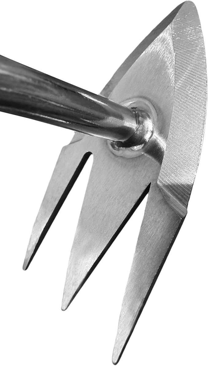 Garden Guru Root Weeder Tool with Ergonomic Handle - Stainless Steel Weed Puller for Planting, Weeding, Flower and Vegetable Care in Lawn Garden Yard | Rust Resistant