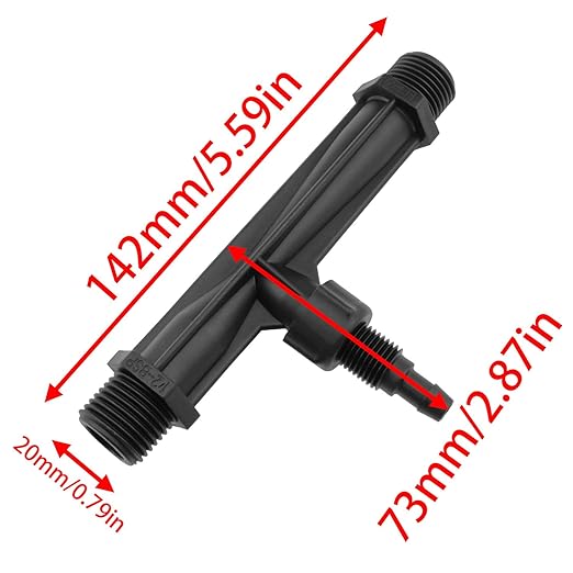 12ihch Irrigate The Venturi Fertilizer Injector for drip Irrigation Venturi Injector Irrigation Pipe Agricultural Tool Black 1pcs