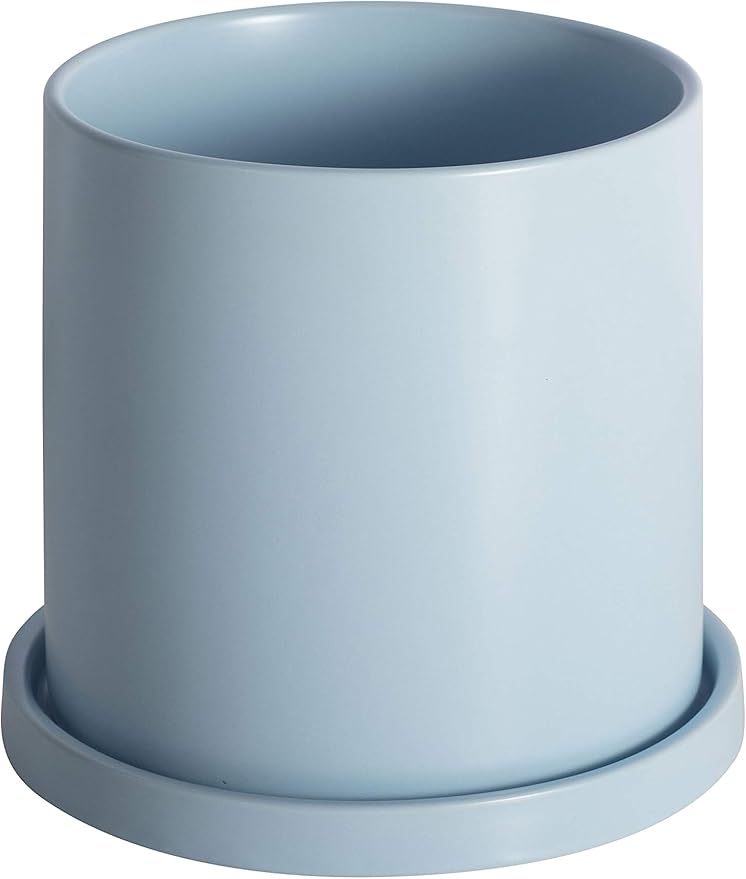 Planters for Indoor Plants Ceramic Flower Succulent Plant Pots with Drain Hole Saucer Decor for Home Office (5 inch Blue)