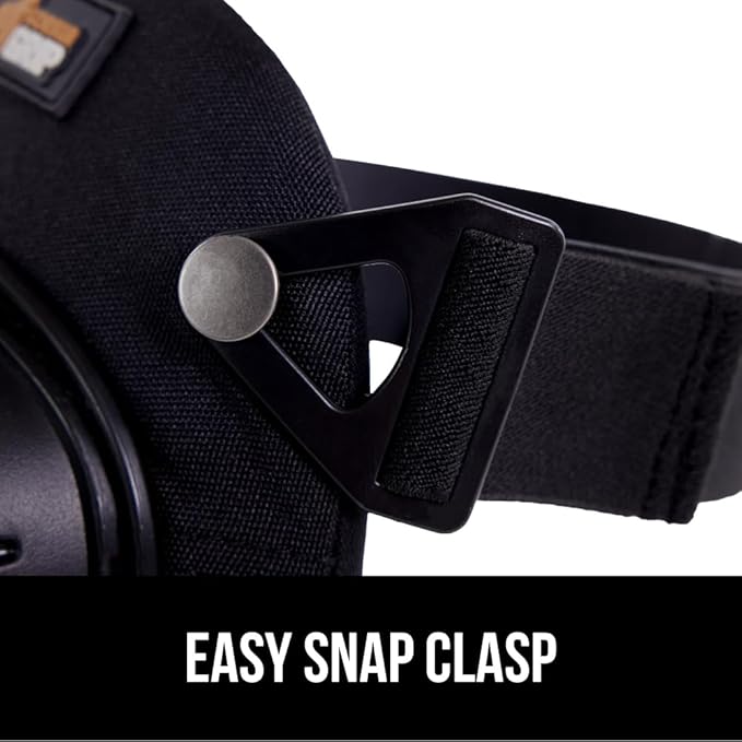 Gorilla Grip Adjustable Safety Knee Pad Set, Heavy Duty Durable Kneeling Pads for Work, Anti Slip Fasteners, Comfortable Gel Padding, Supportive Pads During Construction, Gardening Tool, Black