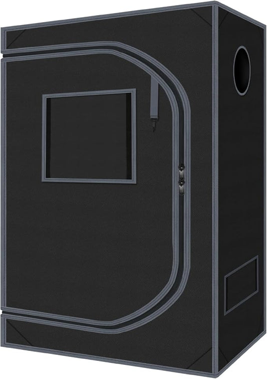 4x2 Grow Tent Plant Tent Dark Room, 600D Mylar Hydroponic 48"x24"x60" Grow Tent with Removable Floor Tray for Indoor Plant Growing