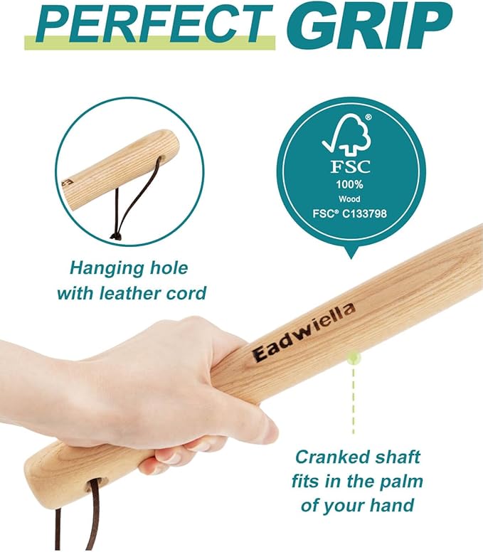 Hoe and Cultivator Garden Rake Hand Tiller Tool Wood Handle Double Sided Cultivator Versatile Tool for Digging,Loosening Soil,Weeding,Breaking Up Soil,Cultivating,Preparing Seedbeds Combination Garden