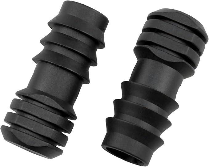 Barbed End Plug Connector for 1/2 Inch Irrigation Pipe (0.52 "ID x 0.65" OD) End Cap Irrigation Plug Nut for Garden Irrigation Systems 12 PCS