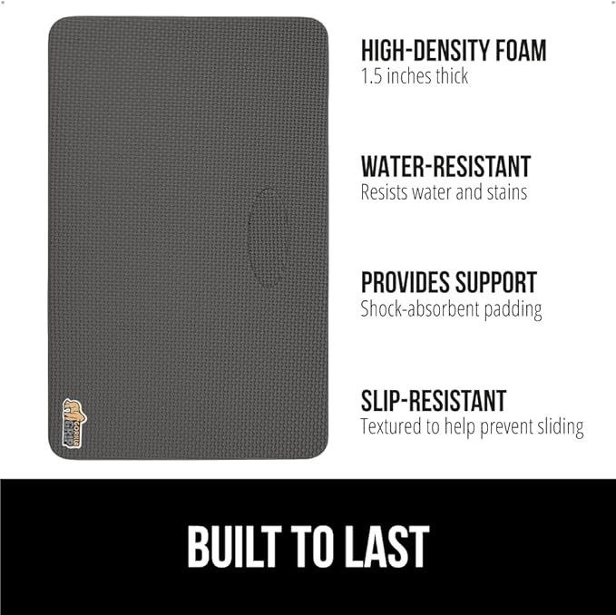 Gorilla Grip Extra Thick Kneeling Pad, Supportive Soft Foam Cushioning for Knee, Water Resistant Construction for Gardening, Bathing Baby, Workout Supplies, Lightweight, Garden Work Gifts