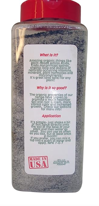 Soil Spice Plant Fertilizer - All Purpose Organic Plant Food (16 oz) - Organic Fertilizer with Compact & Easy to Use Shaker - Great for Herb Gardens, House Plants, Potted Plant (16 Ounce)