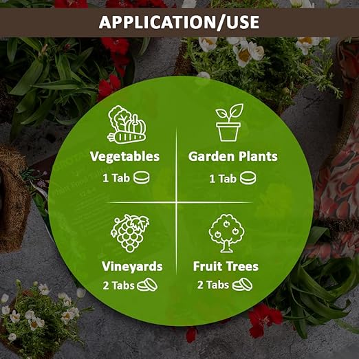 GROTAB 3-in-1 Plant Food Tablets 8 Tabs Natural 12-8-4 Plant Fertilizer Outdoor Indoor All-Purpose Flower Garden Vegetable Orchard Greenhouse Plant Fertilizer with Mycorrhizal Trichoderma Microbials