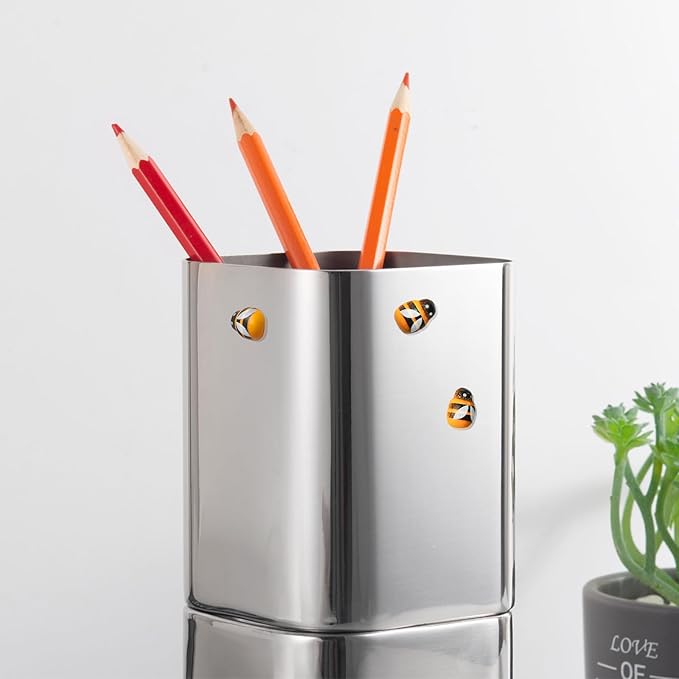 8pcs Plants Magnets Tiny Bee Pins Charms Funny Potted Plant Safe Magnets Cute House Plant Accessories,Christmas Decoration Gift for Plants Lovers (Bee)