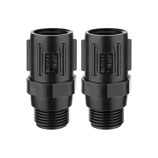 2pcs Water Pressure Regulator, 25PSI 3/4" Hose Thread Garden Hose Pressure Regulator Drip Irrigation Tubing Adapter Low Flow Valve Pressure Reducer for Drip Irrigation System