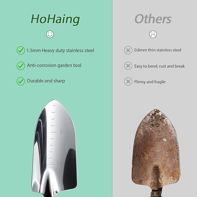 Garden Tool Set, 10 Piece Gardening Kit with Heavy Duty Folding Stool, Gardening Tools with Detachable Storage Tote Bag, Stainless Steel Garden Tools, Gardening Gifts for Women Men Green