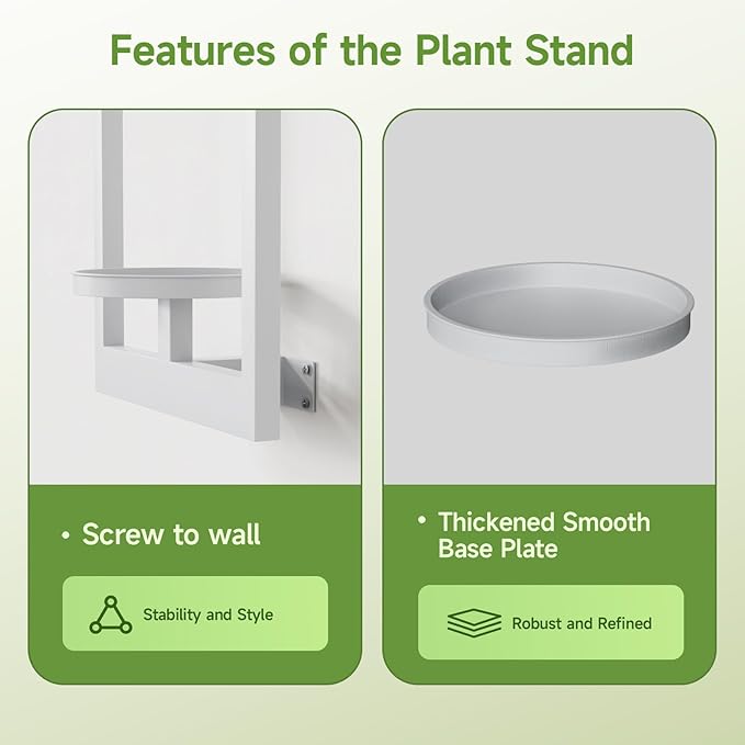 Picture Frame Wall Plant Holder, Metal Window Plant Shelves Plant Holder for Indoor Plants, Hanging Wall Planters Wall-Mounted Plant for Home, Office, and Garden (White, 3PCS)