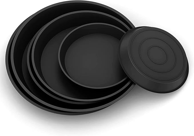 6 Pack Plant Saucer 8 10 12 Inch Plastic Plant Tray, Sturdy and Durable Flower Pot Container Accessories Plant Pot Saucers for Indoor and Outdoor (8 10 12 Inch, Black)