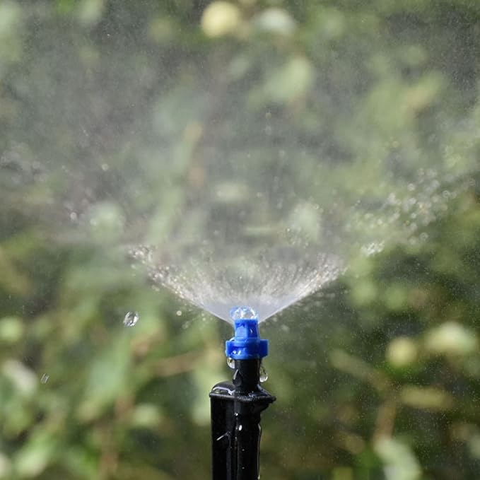 Garden Irrigation System, 20Pcs/Bag Irrigation Dripper with Ground Insert Fruit Tree Drip Irrigation Emitters for 1/4 inch drip Irrigation tubing(90 Degree with Plunger)