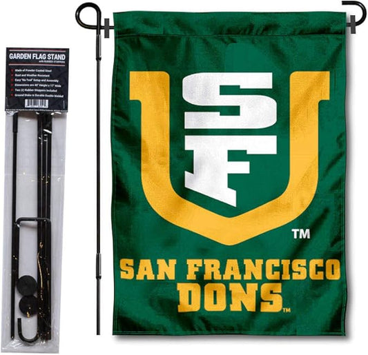 College Flags & Banners Co. San Francisco Dons Garden Flag with Stand Holder