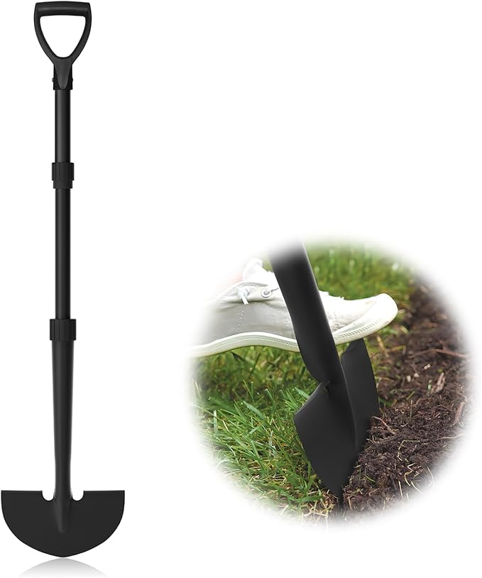 Edger Lawn Tool, Manual Half Moon Edger for Garden Border, Hand Lawn Edging Tool with D-Grip, 41-inch Long Handle Lawn Edger for Grass, Sidewalk, Yard