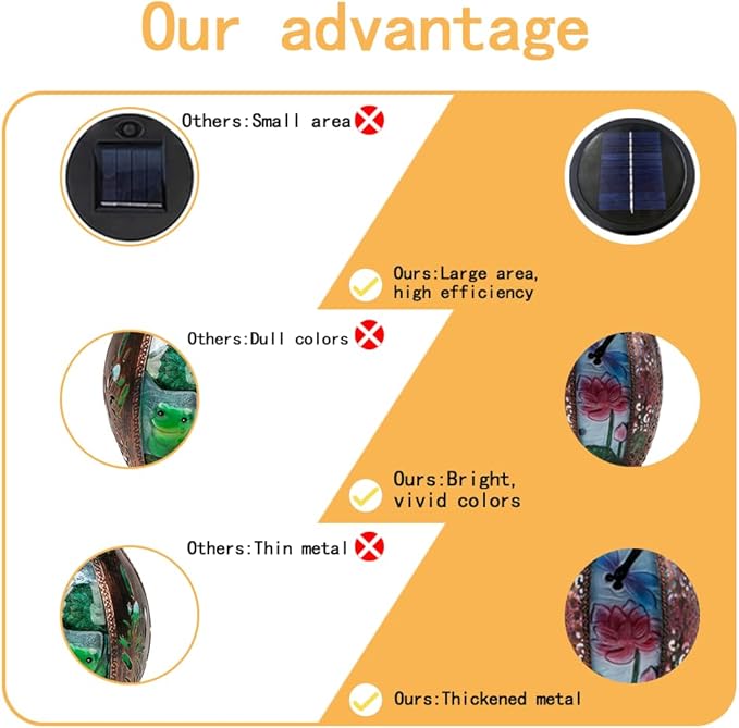 2PCS Dragonfly Solar Lanterns Glass & Metal Hanging Light Outdoor Waterproof 16" H Tabletop Lamp with Hollowed-Out Design with Shepherd's Hooks for Garden Patio Table Decor