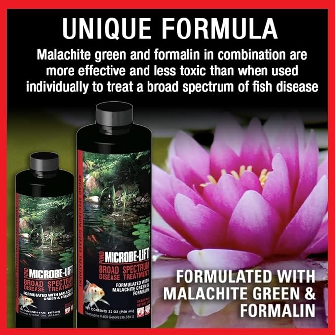 MICROBE-LIFT BSDTG1 Broad Spectrum Disease Treatment for Ponds and Outdoor Water Gardens, for Live Koi Fish, Goldfish, Plants, and Decor, 1 Gallon