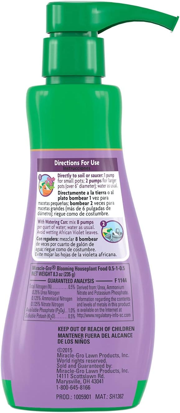 Miracle-Gro Blooming Houseplant Food, Plant Fertilizer, 8 oz. (6-Pack)